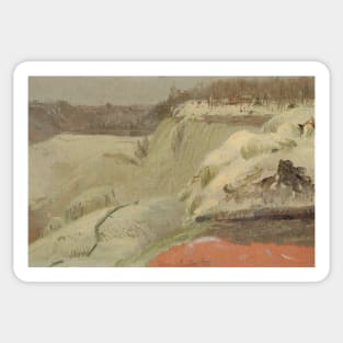 Niagara Falls in the Snow, Seen from Goat Island by Frederic Edwin Church Sticker